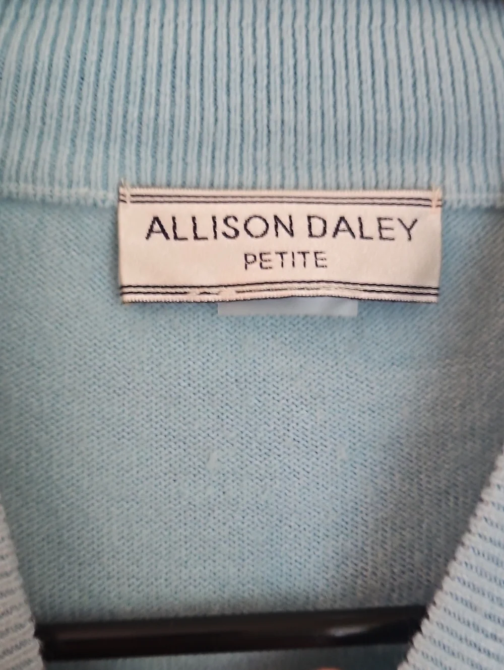 Petite Allison Daley VTG Petite Baby Blue S/M Beaded Pullover Sweater